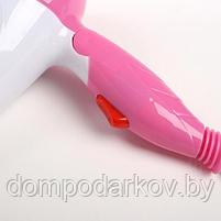 Фен для волос LuazON LF-22, 1000 Вт, 2 скорости, складная ручка, розовый, фото 2