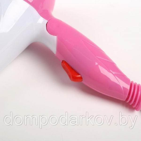 Фен для волос LuazON LF-22, 1000 Вт, 2 скорости, складная ручка, розовый - фото 2 - id-p97914205