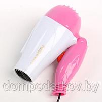 Фен для волос LuazON LF-22, 1000 Вт, 2 скорости, складная ручка, розовый, фото 3