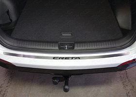 Накладка на бампер Hyundai Creta (лист шлифованный надпись Creta )