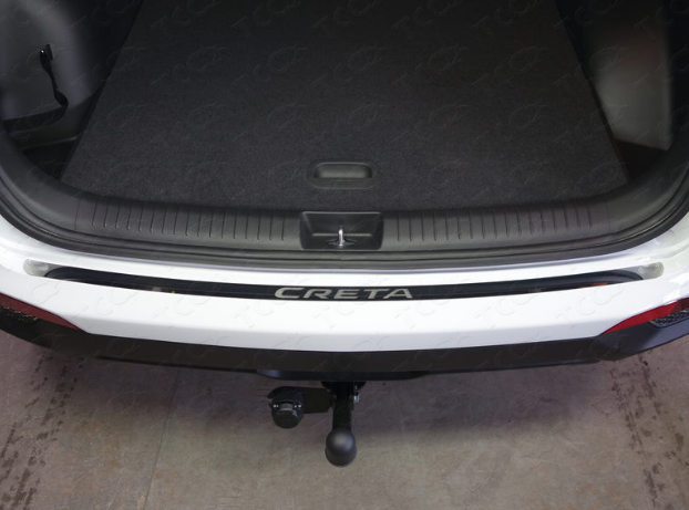 Накладка на задний бампер Hyundai Creta (лист зеркальный надпись Creta ) - фото 1 - id-p98001214