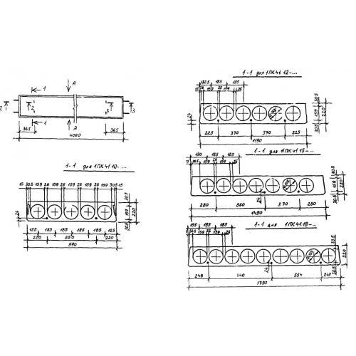 Плиты многопустотные 1ПК 41-18-4,5 АIII с8 (1.141.1-31с)