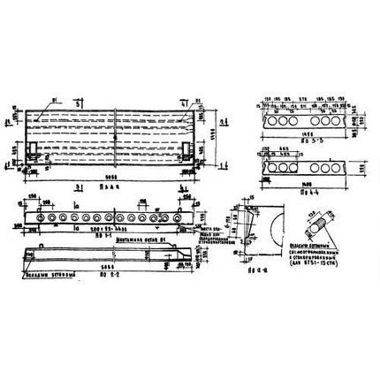 Плиты перекрытий с круглыми пустотами ПТ 51-15 ст (1.141-8), фото 2