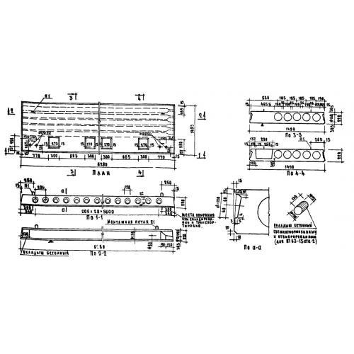Плиты перекрытий с круглыми пустотами ПТ 63-15 ста-2 (1.141-8)