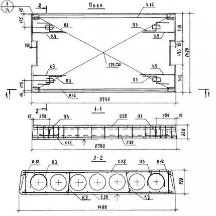 Плиты перекрытия многопустотные ПК 12,5-28-15 с, фото 2