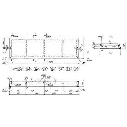 Плиты ребристые П 2-7-1 АIV (ИИ 24-11), фото 2
