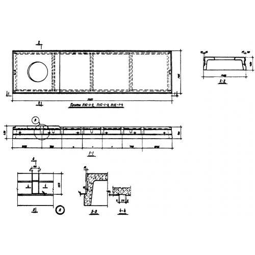 Плиты ребристые П 1 с-1-4 (ИИС 24-1)