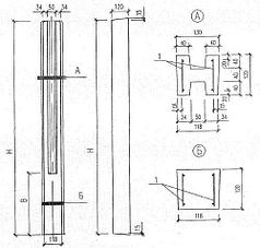 Столбы оград СО 10-12-13 м (Б3.017.1-7.05)