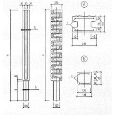 Столбы оград СО 24-23-11 м-1 (Б3.017.1-7.05)
