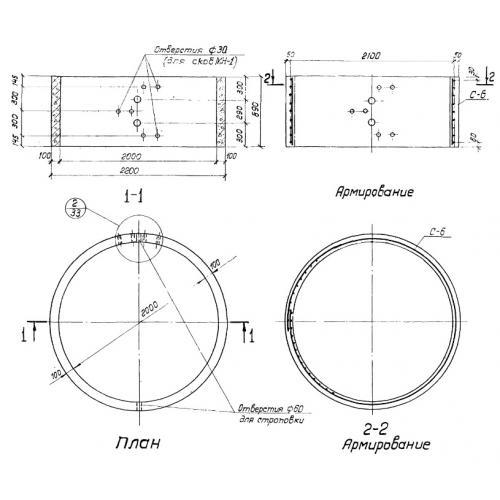 Кольца колодцев сетновые КС 20-9 (ГОСТ 8020-2016)