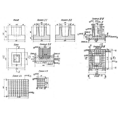 Фундаменты Ф 3 (ТП 501-166)