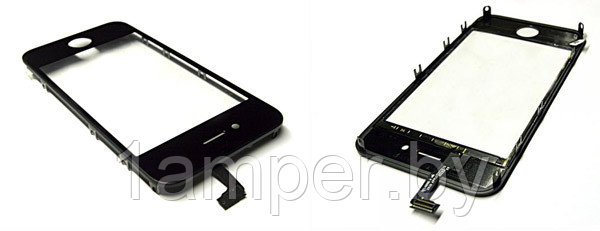 Сенсорный экран (тачскрин)  Iphone 4/Iphone 4S Черный