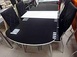 Стол раскладной  Портофино 110\20+32см., черное\белое, фото 5