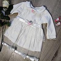 Крестильное платье для девочки велюровое арт.2589 74