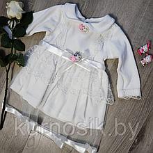Крестильное платье для девочки велюровое арт.2589