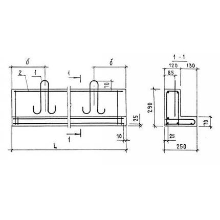 Перемычки балочные 1ПГ 44-8 (ГОСТ 948-84), фото 2