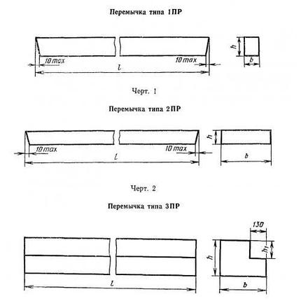 Перемычки брусковые 1ПР 1-10-12-9 (ГОСТ 948-76), фото 2