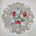 Салфетка льняная вышитая Мини-скатерть льняная декоративная с вышивкой "Алые маки" d 85 см, фото 4