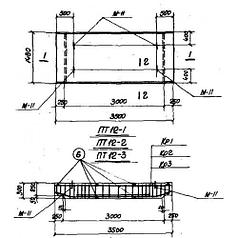 Плиты перекрытий ПТ 12-3