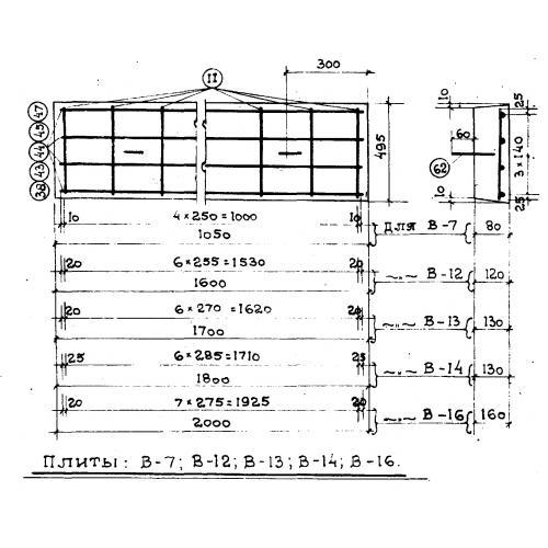 Плиты перекрытий В 16