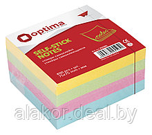 Стикеры Optima 50х50 250 листов, 4 пастельных цвета