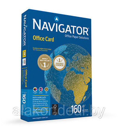Бумага "Navigator Office Card" А4, 160 г/м2, 250 листов - фото 1 - id-p1918315