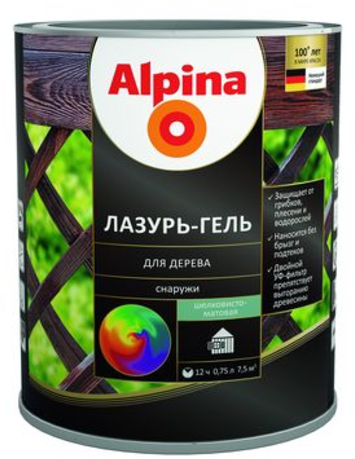 Лазурь-гель для дерева Alpina бесцветная 10 л./8.5 кг.