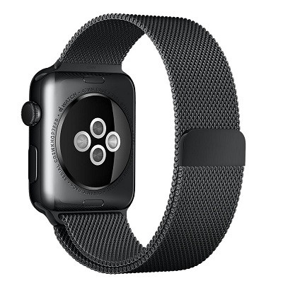 Ремешок металлический Milanese Loop черный для Apple Watch Series 49/45/44/42mm - фото 3 - id-p98161234