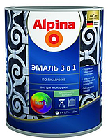 Эмаль по ржавчине 3 в 1 База 1 Alpina 2,5 л/ 2,93 кг.