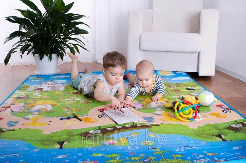 Термо коврик детский для игр и ползания 180*150*0,5 см теплый пол - фото 2 - id-p98219929