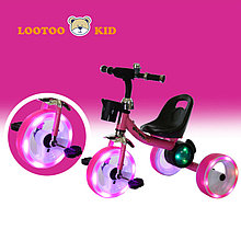 Детский трехколесный велосипед со светящимися колесами  (свет,) ,3 цвета, 836