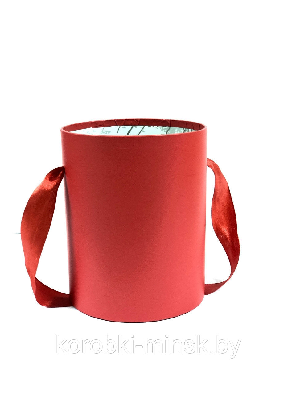 Шляпная коробка эконом вариант красная диаметр 12 см, высота 15 см, без крышки.