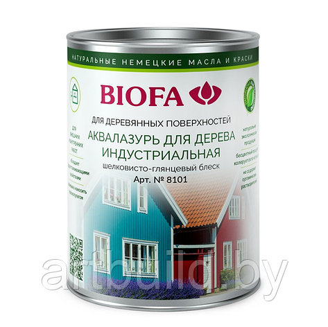 Индустриальная аквалазурь для дерева BIOFA 8101, укрывная краска, фото 2