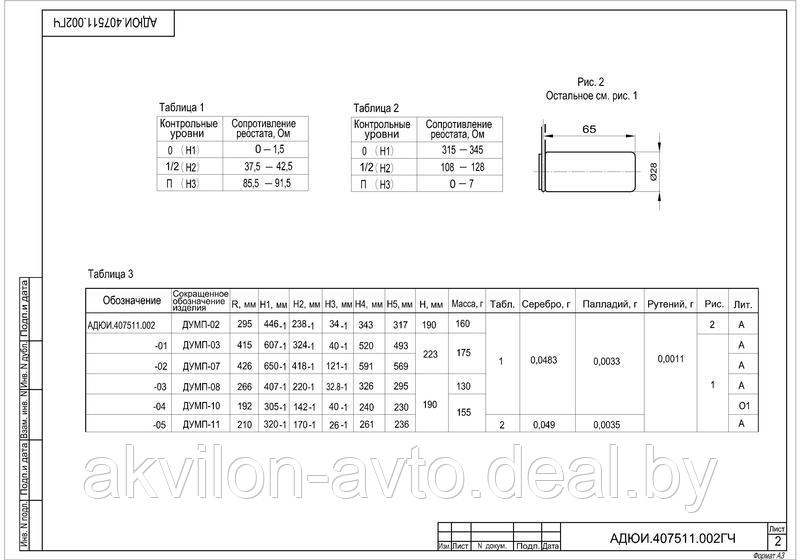 ДУМП-05 Датчик указателя уровня топлива (ТО-18Б) - фото 3 - id-p92431589