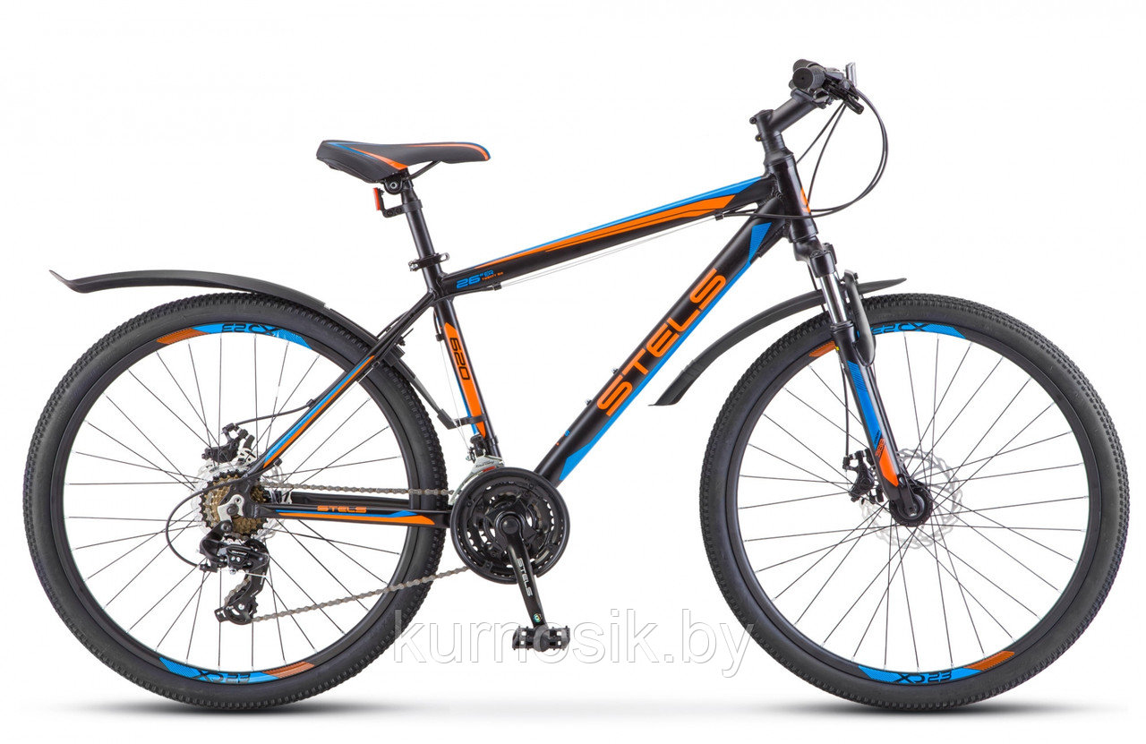 Велосипед Stels Navigator-620 MD 26” V010 черный/красный/синий, 19"