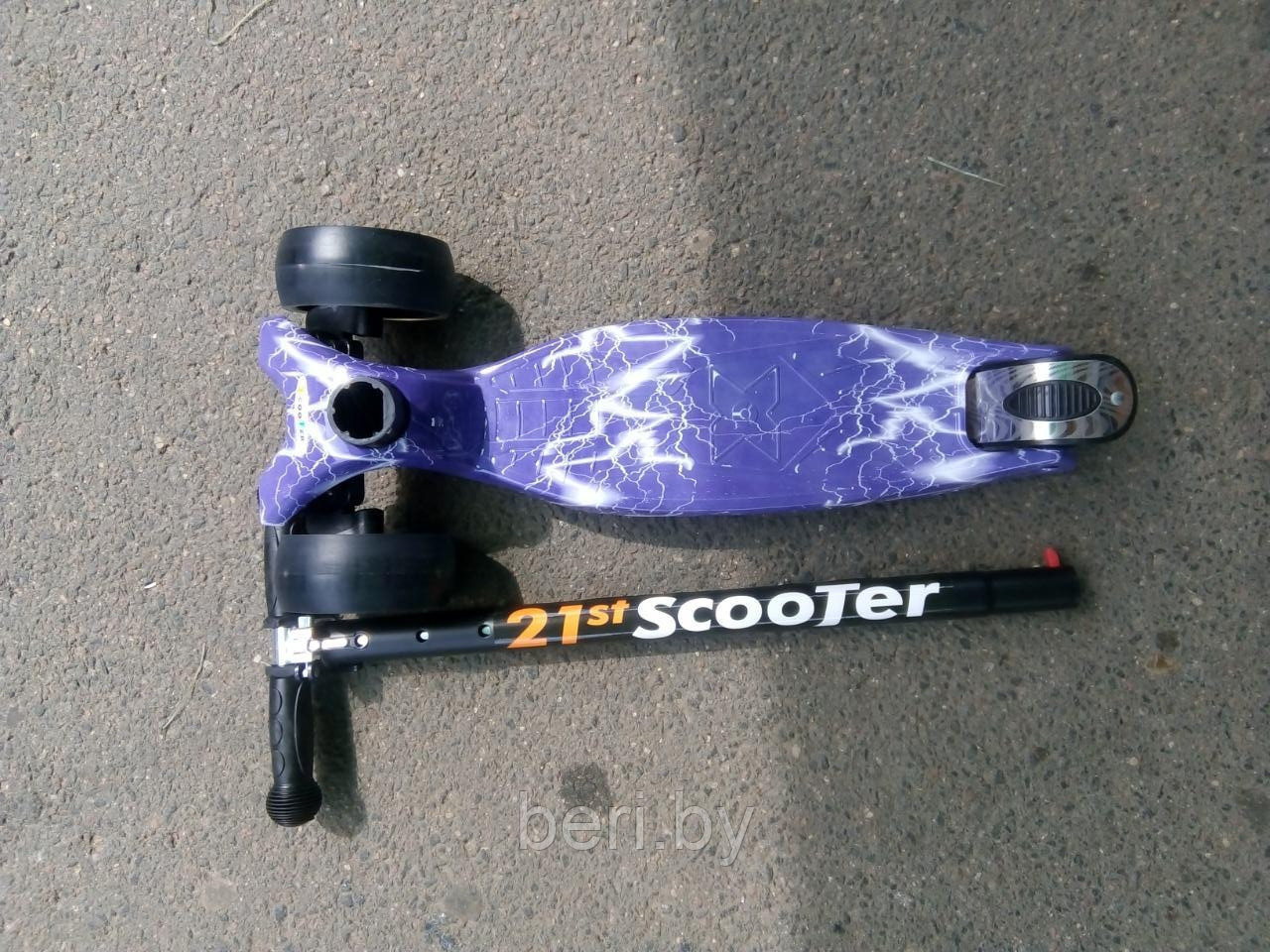 Самокат maxi ПРИНТ, графити 4108 RS Maxi Print Scooter 009 ШИРОКИЕ, светящиеся колеса, регулируемая ручка 