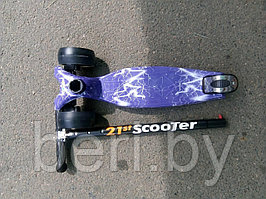 Самокат maxi ПРИНТ, графити 4108 RS Maxi Print Scooter 009 ШИРОКИЕ, светящиеся колеса, регулируемая ручка 