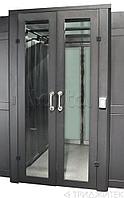 Распашная дверь коридора 1200 мм для шкафов LANMASTER DCS 42U, стекло,  key-card замок, LAN-DC-HDRML-42Ux12