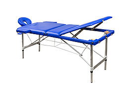 Складной 3-х секционный алюминиевый массажный стол RS BodyFit, синий