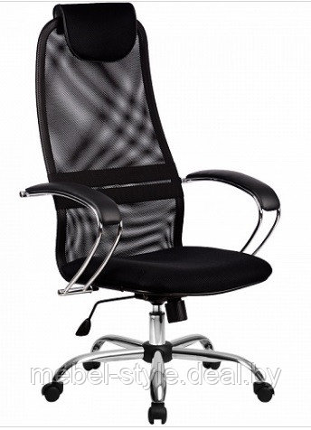 Кресло BK-8 Chrome для работы в офисе и дома, стул BK-8 CH ткань сетка красная - фото 9 - id-p98335765