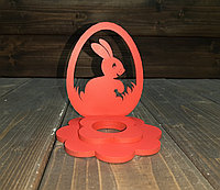 Подставка пасхальная на 1 яйцо "Зайчик", цвет: красный