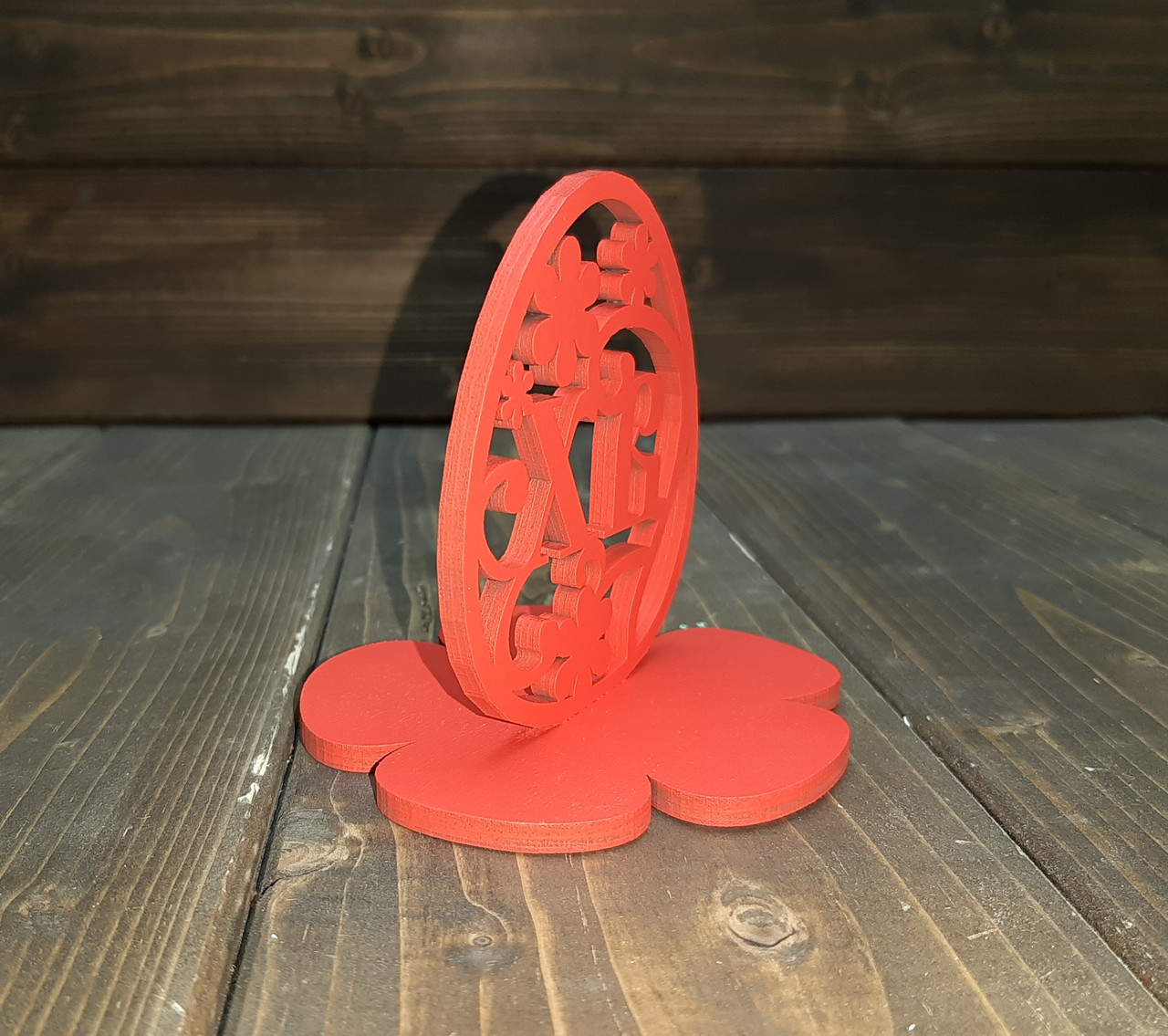Яйцо на подставке "ХВ", цвет: красный - фото 3 - id-p98337457