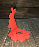 Подставка для 1 яйца "Заяц сидит" цвет: красный, фото 2