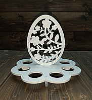 Подставка на 8 яиц "Яйцо с цветами", цвет: белый