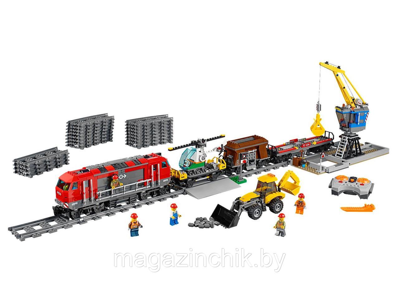Конструктор Мощный грузовой поезд на пульте Lele 28033 / 40022, аналог Лего 60098 - фото 5 - id-p98340374
