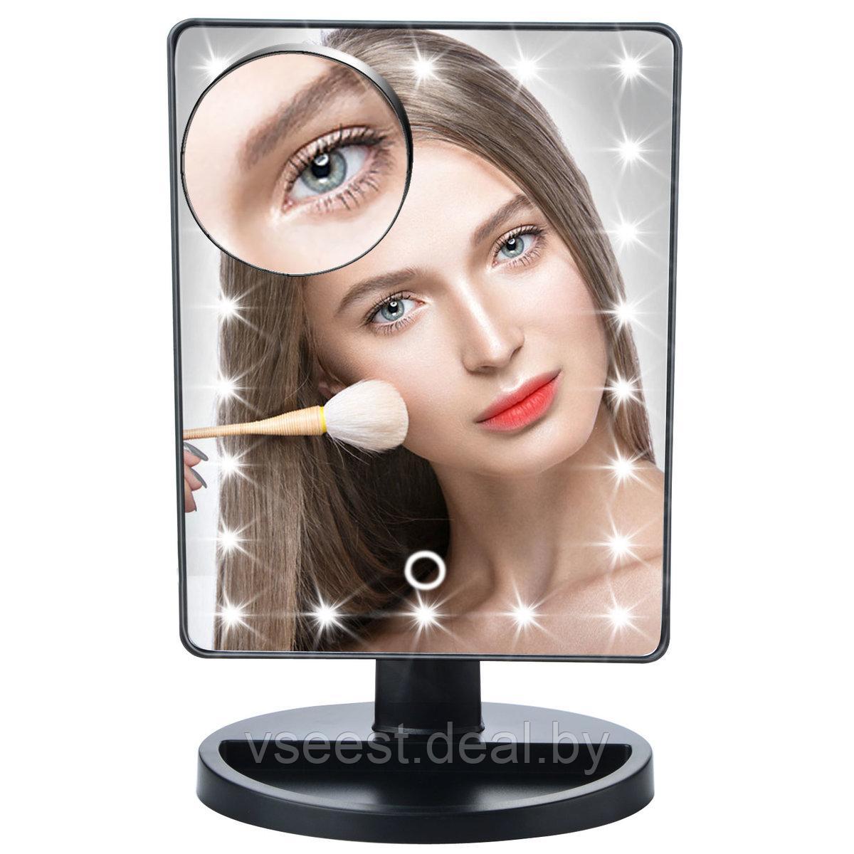 Зеркало настольное для макияжа с подсветкой SiPL черное (L) - фото 3 - id-p98342177