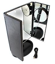 Зеркало настольное для макияжа с подсветкой комбинированное черное SiPL (L), фото 2