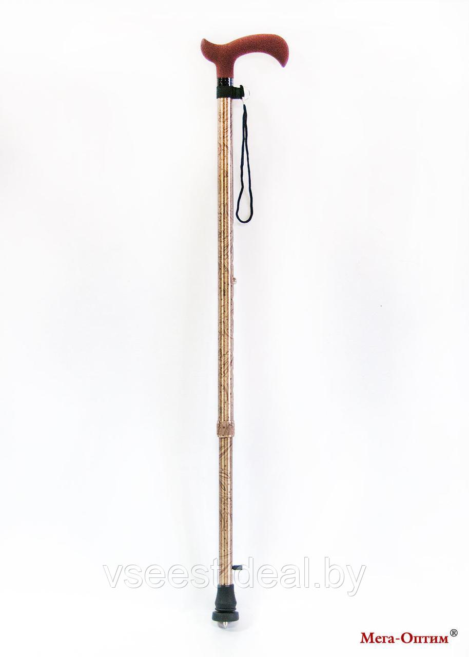Трость телескопическая с пластмассовой ручкой ТР1 с УПС (штырь) Золотая осень