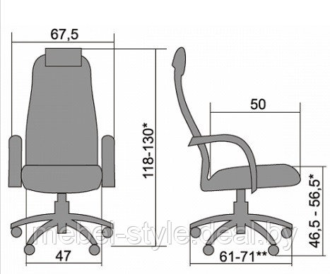 Кресла компьютерные Metta BP-8 PL Black для офиса и дома, стул BP-8 PL ткань сетка черная - фото 10 - id-p31862713