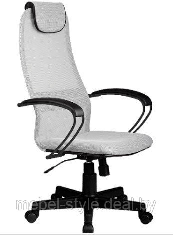 Кресла Метта BP-8 PL Black для студента м школьника, стул Метта  BP-8 PL ткань сетка светло серая